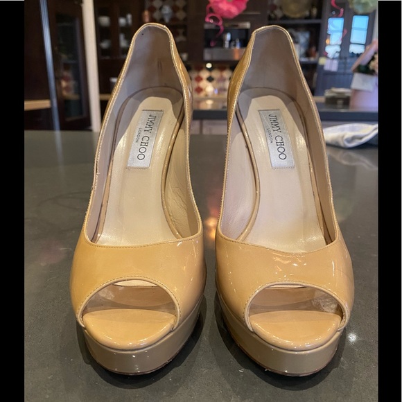 Jimmy Choo Patent Leather Platform Heels - Picture 3 of 13